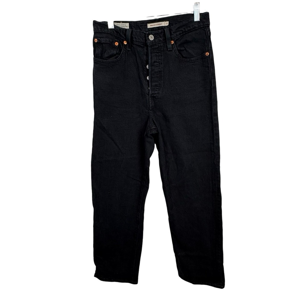 Levi's Black Ribcage Straight Premium Jeans Size 27‎